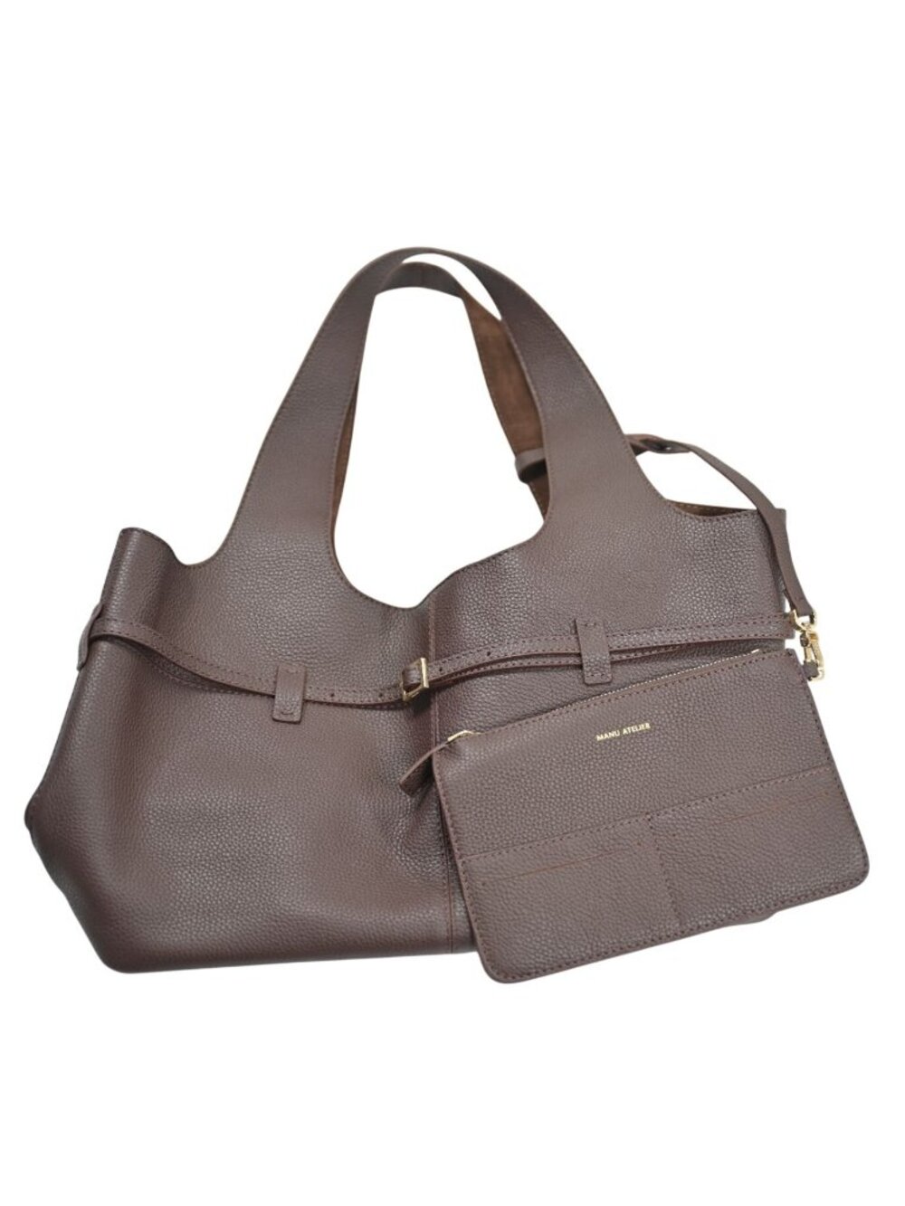 Manu Atelier Cambon Cabas Bag in Deep Brown